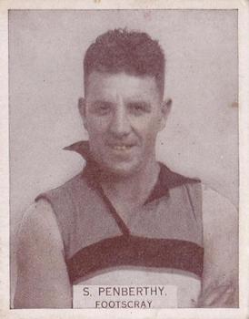 1933 Wills's Victorian Footballers (Large) #89 Stan Penberthy Front